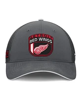 Fanatics Men's Gray Detroit Red Wings Authentic Pro Home Ice Trucker Adjustable Hat