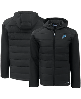 Cutter & Buck Men's Black Detroit Lions Evoke PrimaLoft Hybrid Softshell Full-Zip Hooded Jacket