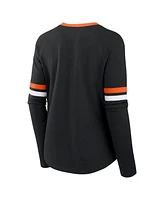 Fanatics Women's Black San Francisco Giants Won Done Raglan Lace-Up Long Sleeve T-Shirt