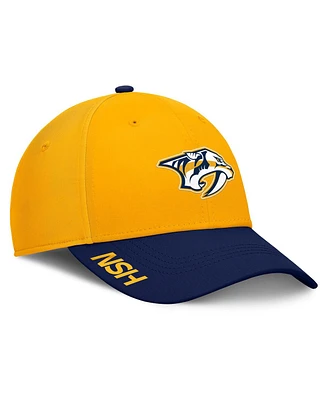 Fanatics Men's Gold/Navy Nashville Predators Authentic Pro Rink Flex Hat