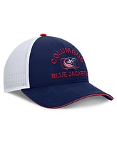 Fanatics Men's Navy/White Columbus Blue Jackets Authentic Pro Rink Trucker Hat