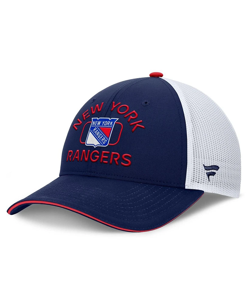 Fanatics Men's Navy/White New York Rangers Authentic Pro Rink Trucker Hat