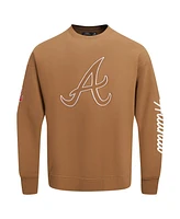 Pro Standard Men's Brown Atlanta Braves Paint The City Dropped Shoulder Pullover Sweatshirt