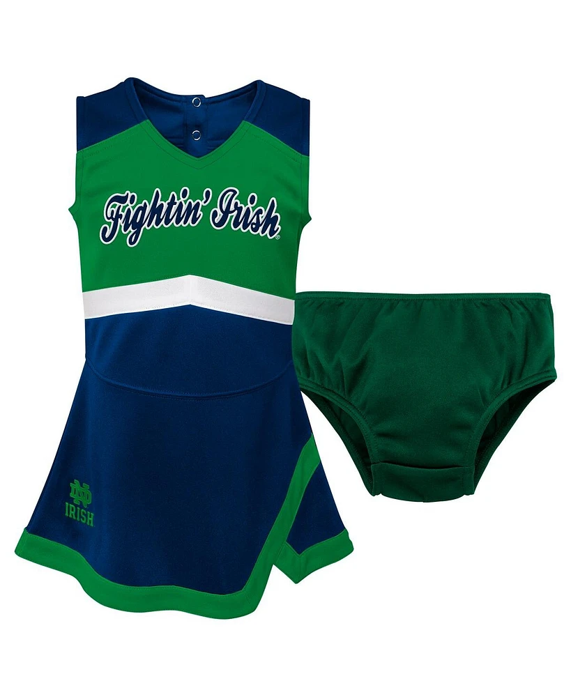 Outerstuff Girls Toddler Navy Notre Dame Fighting Irish Cheer Captain Dress Bloomers Two-Piece Set