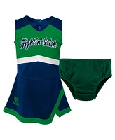 Outerstuff Girls Toddler Navy Notre Dame Fighting Irish Cheer Captain Dress Bloomers Two-Piece Set