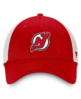 Fanatics Men's Red/White New Jersey Devils Slouch Core Primary Logo Trucker Adjustable Hat