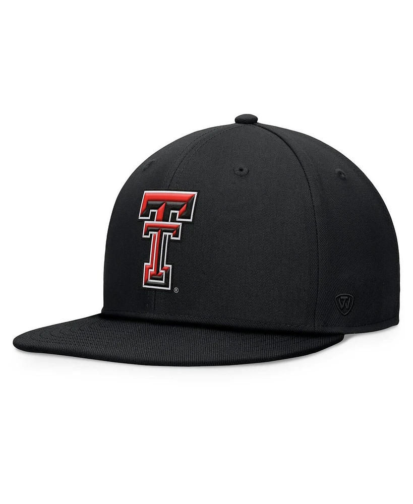 Top of the World Men's Black Texas Tech Red Raiders Fundamental Snapback Hat