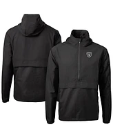 Cutter & Buck Men's Black Las Vegas Raiders Charter Anorak Half-Zip Jacket