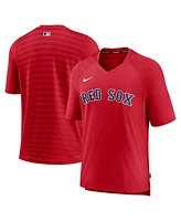 Nike Men's Red Boston Sox Authentic Collection Pregame Raglan Performance V-Neck T-Shirt