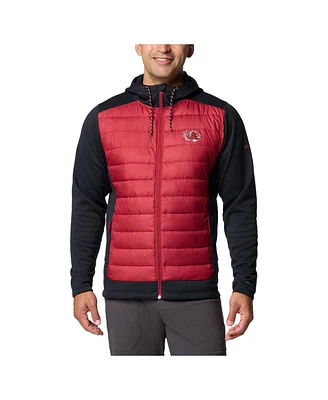 Columbia Men's Black/Garnet South Carolina Gamecocks Out-Shield Hybrid Full-Zip Hoodie Jacket