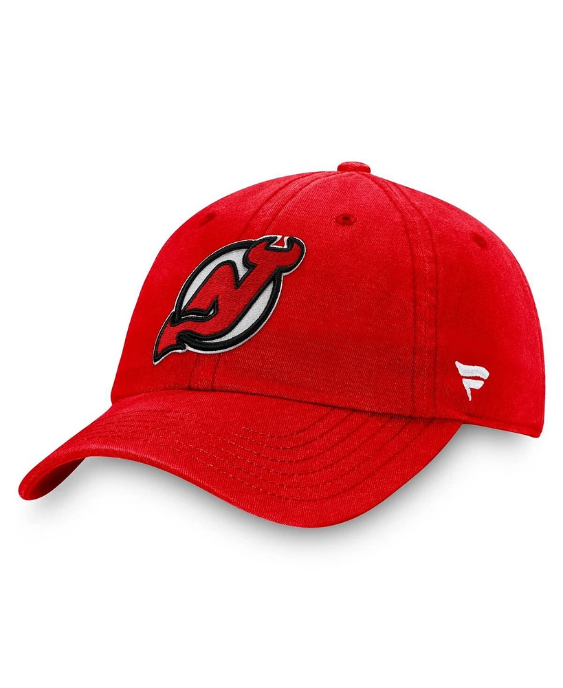 Fanatics Men's Red New Jersey Devils Core Primary Logo Adjustable Hat