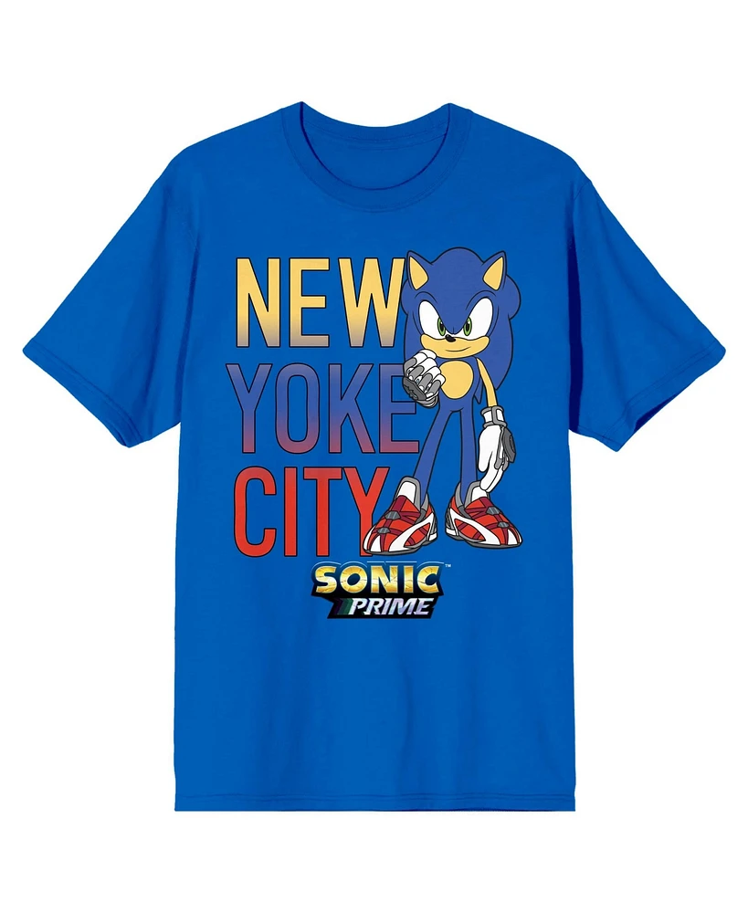 Sonic Prime New Yoke City Crew Neck Short Sleeve Royal Blue Men's