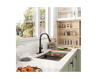 Casainc 30" L x 19" W Drop-in Stainless Steel Kitchen Sink with Faucet Included