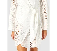 Ibiza Anne Cole Women's Long Sleeve Open Tie Cover-Up Dress