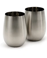 Rsvp International Stemless Stainless Steel Wine Glasses