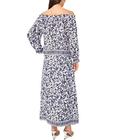 Sam & Jess Women's Printed Off-The-Shoulder Long-Sleeve Top