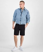 A|X Armani Exchange Men's Full-Zip Denim Bomber Jacket