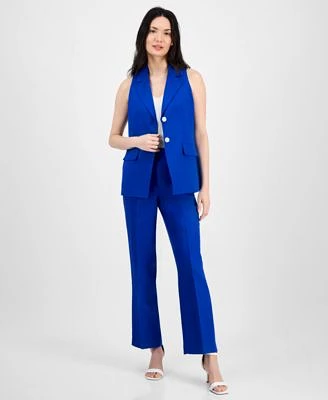Anne Klein Womens Sleeveless Notched Collar Blazer High Rise Side Tab Pull On Pants
