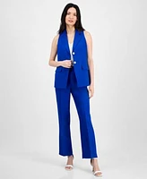 Anne Klein Womens Sleeveless Notched Collar Blazer High Rise Side Tab Pull On Pants