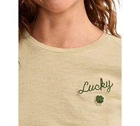 Lucky Brand Women's Embroidered Classic Crewneck Cotton T-Shirt