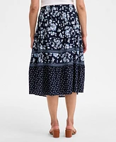 Style & Co Petite Pull-On Printed Tiered Skirt, Exclusively at Macy's