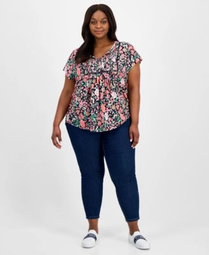 Tommy Hilfiger Plus Size Floral Print Top Cargo Pants Exclusively At Macys