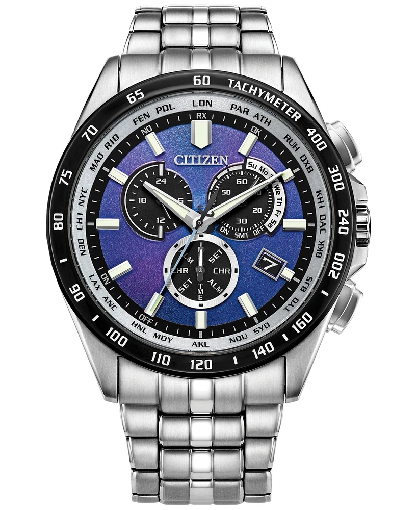 Citizen Men's Sport Luxury Pcat Silver-Tone Stainless Steel Bracelet Watch 43mm