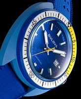 Bulova Men's Snorkel Blue Hnbr Rubber Strap Watch 41mm