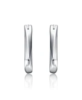 Wavy Twisted Hoop Earrings in White Gold Plated or 14K Gold Plated