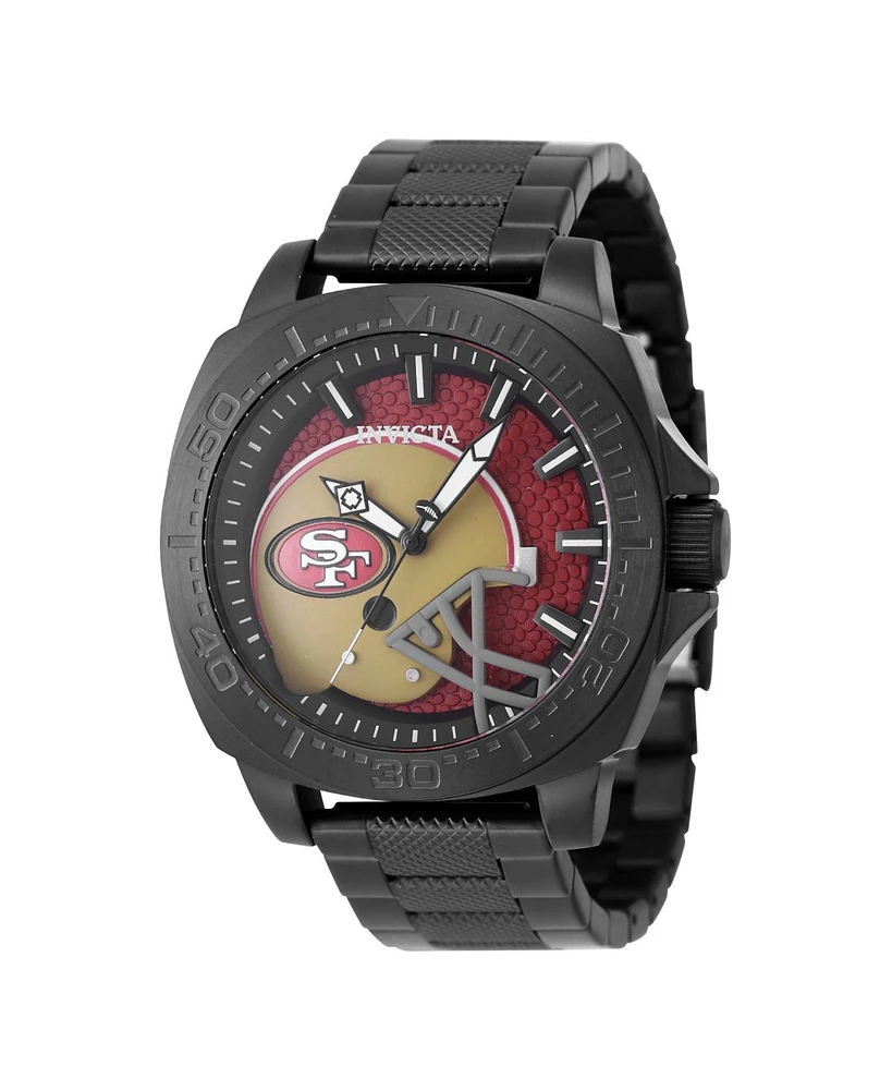 Invicta Men's 47870 Nfl San Francisco 49ers Quartz 3 Hand Black, Red Dial Watch