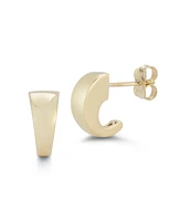 Rachel Zoe Fine Jewelry 14K Gold Squared C Huggie Earrings