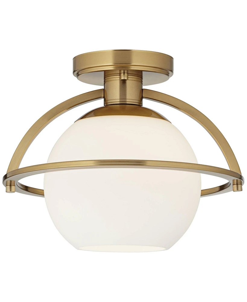 Possini Euro Oblys 12" Wide Warm Brass Ceiling Light - Possini Euro Design