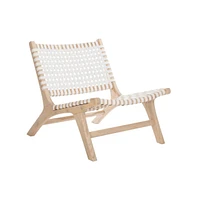 Luna Leather Woven Accent Chair