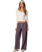 Edikted Womens Dakota Plaid Pants
