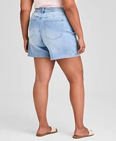 And Now This Trendy Plus High Rise Denim Shorts, Exclusively at Macy's