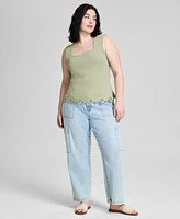 And Now This Trendy Plus Scalloped-Hem Tank Top, Exclusively at Macy's