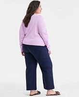 On 34th Trendy Plus Size Cardigan Cropped Wide Leg Chino Pants Exclusively At Macys
