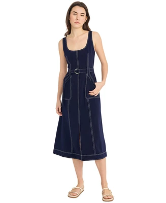 Luxely Women's Belted Midi Dress