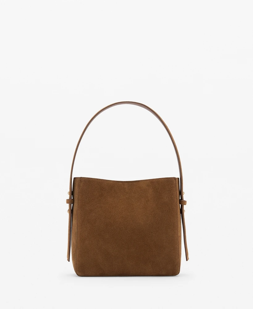 Mango Women's Suede Mini Shopper Bag