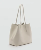 Mango Women's Pebbled Effect Shopper Bag