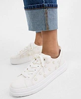 On 34th Womens Striped Short Sleeve Sweater High Rise Cuffed Straight Leg Jeans Carriee Flower Sneakers Exclusively At Macys