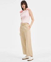 On 34th Womens Rose Shoulder Tank Top Cropped Wide Leg Pants Exclusively At Macys