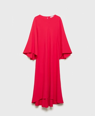 Mango Women's Flared Sleeve Long Dress