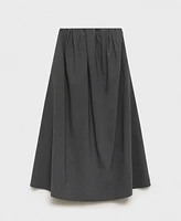 Mango Women's A-Line Pleated Midi Skirt