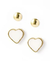 Matr Boomie Ranjani Mother of Pearl Heart Earring Set