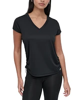 Dkny Sport Women's Crewneck Short-Sleeve Side-Ruched Top