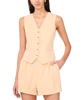 1.state Women's High Rise Roll-Cuff Pleated Shorts