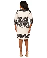 Adrianna Papell Plus Lace-Trim Sheath Dress