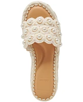 Dolce Vita Women's Caper Pearl Raffia Woven Footbed Sandals