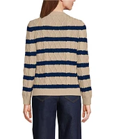 Lands' End Women's Tall Aran Cable Crew Neck Sweater